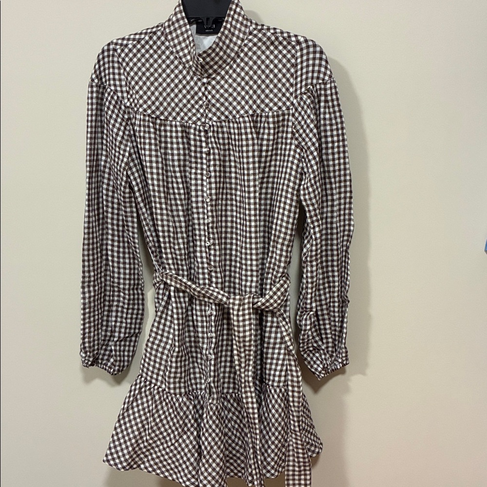 NWOT Vici Checkered Long Sleeve Dress small